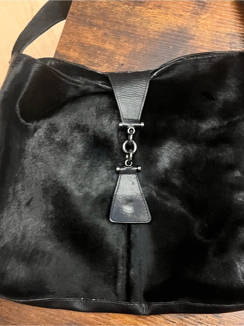 Falor (Falorni) Italia Black Hobo Shoulder Purse